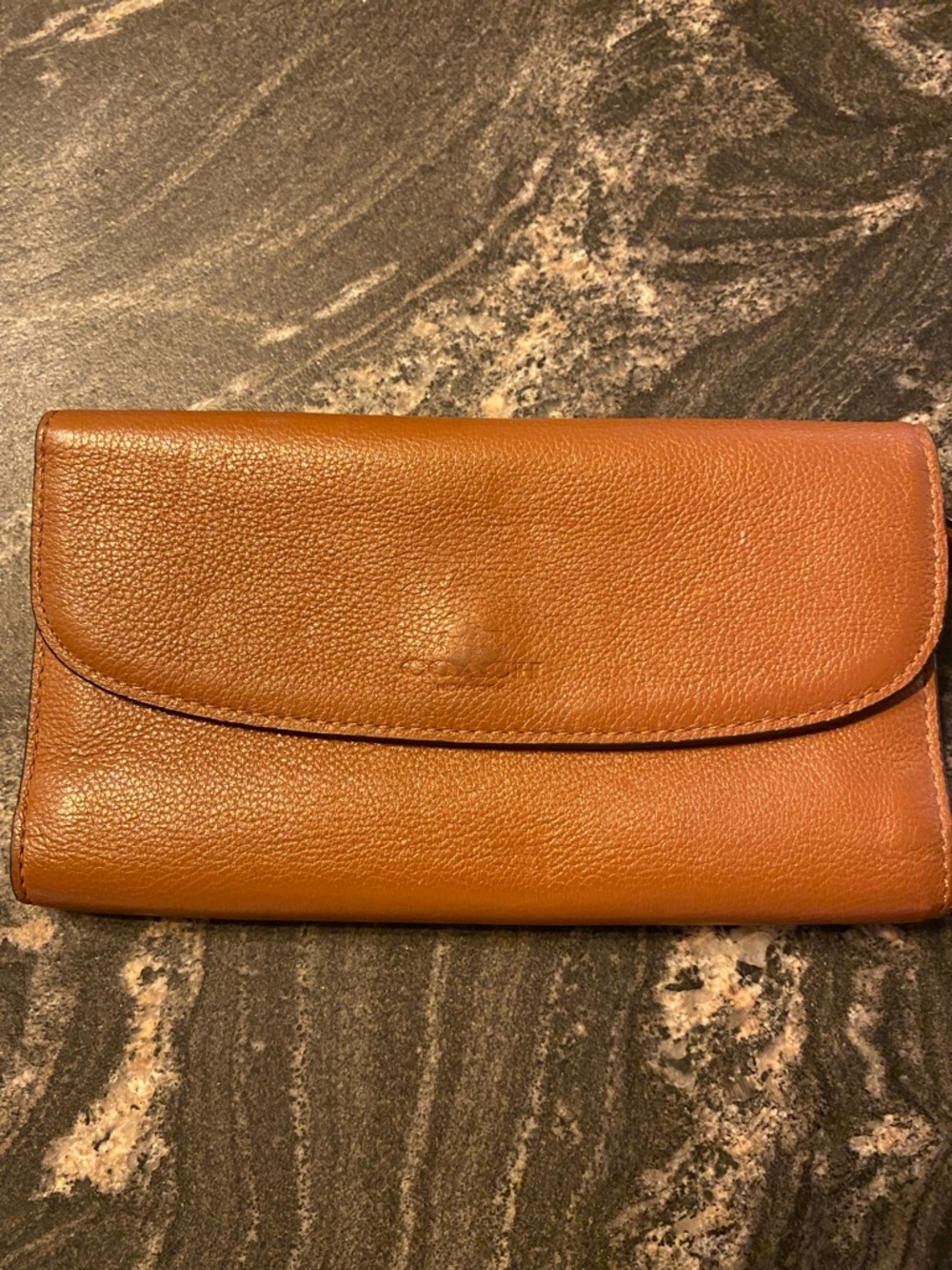 Coach Classic Brown Leather Continental Clutch Wallet